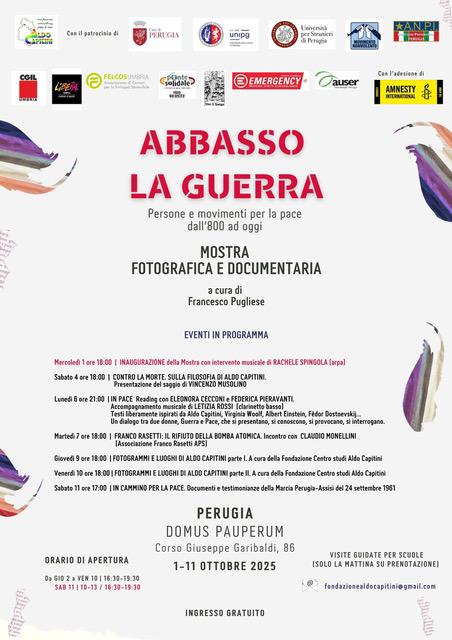 locandina della mostra Abbasso la guerra